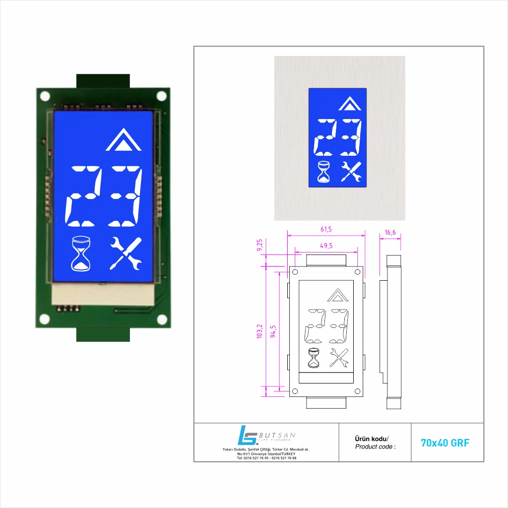 70×40 Alfanümerik LCD Asansör Göstergesi – 2 – BUT-SAN