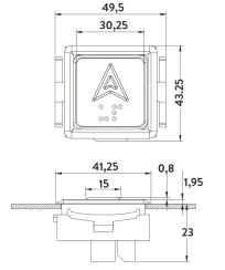 K1 Asansör Butonu – Ölçüler