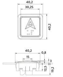K2 Asansör Butonu – Ölçüler