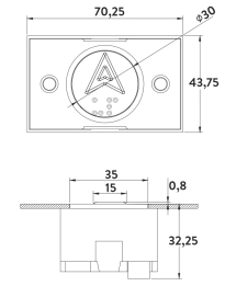R5 Asansör Butonu – Ölçüler